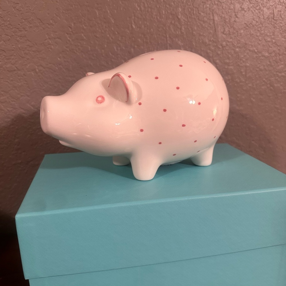 Tiffany and Co. Pink Polka Dot Piggy Bank